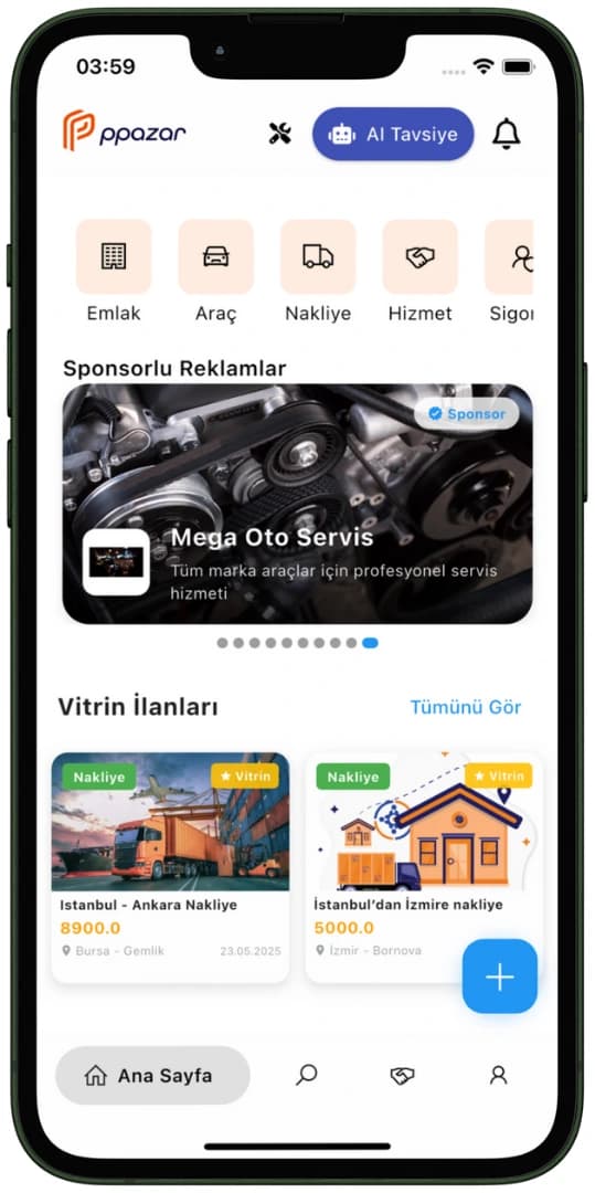 PPazar Uygulama Ekranı